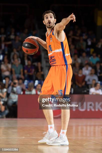 Guillem Vives, #16 of Valencia Basket in action during the 2019/2020 Turkish Airlines EuroLeague Regular Season Round 5 match between FC Barcelona...