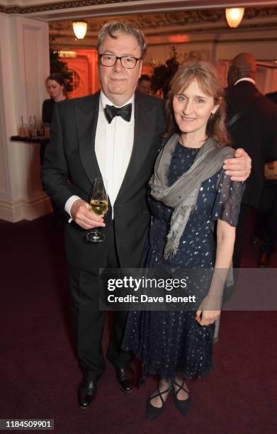 Roger Allam and Rebecca Saire attend the 65th Evening Standard Theatre Awards in association with Michael Kors at the London Coliseum on November 24,...