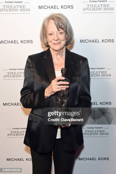 Dame Maggie Smith, winner of Natasha Richardson Award for Best Actress Award in partnership with Christian Louboutin for 'A German Life' poses in the...