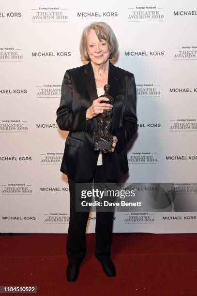 Dame Maggie Smith, winner of Natasha Richardson Award for Best Actress Award in partnership with Christian Louboutin for 'A German Life' poses in the...