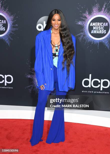 Singer Ciara arrives for the 2019 American Music Awards at the Microsoft theatre on November 24, 2019 in Los Angeles.