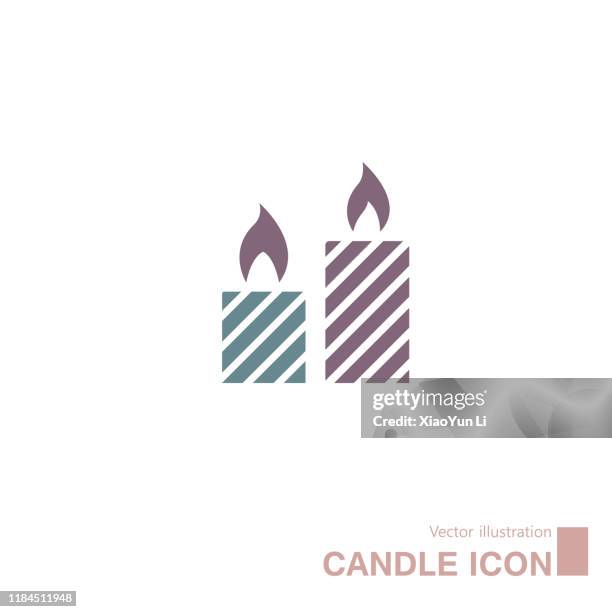 illustrations, cliparts, dessins animés et icônes de icône de bougie dessinée de vecteur. - bougie de noël