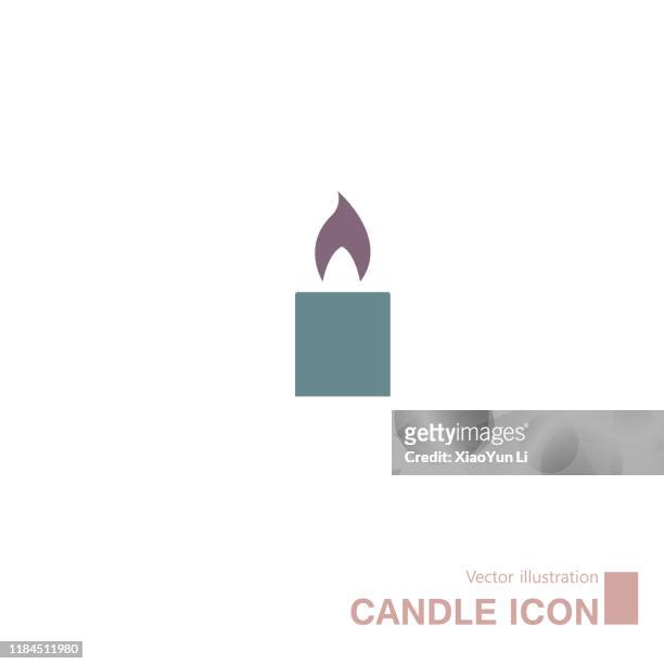 stockillustraties, clipart, cartoons en iconen met vector getekend kaars pictogram. - candlelight