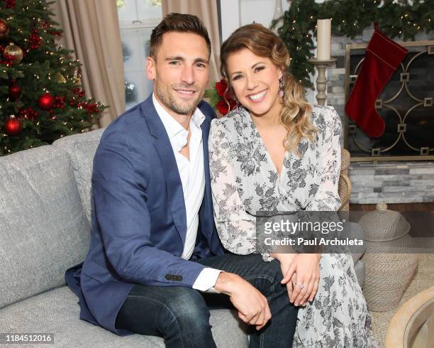 Actors Andrew Walker and Jodie Sweetin visit Hallmark Channel's "Home & Family" at Universal Studios Hollywood on October 30, 2019 in Universal City,...