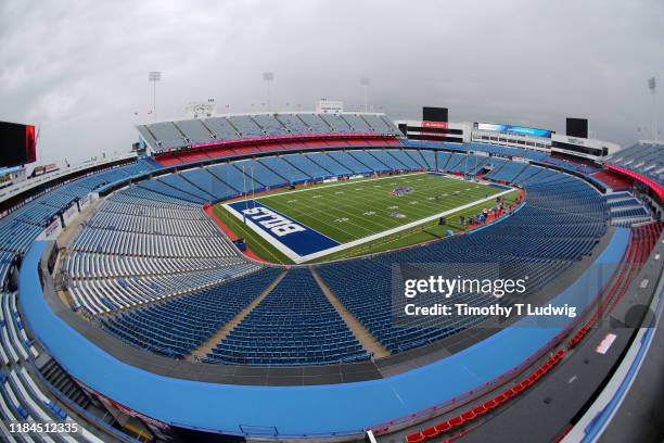 General view of New Era Field before a game between the Buffalo Bills and the Philadelphia Eagles on October 27, 2019 in Orchard Park, New York....