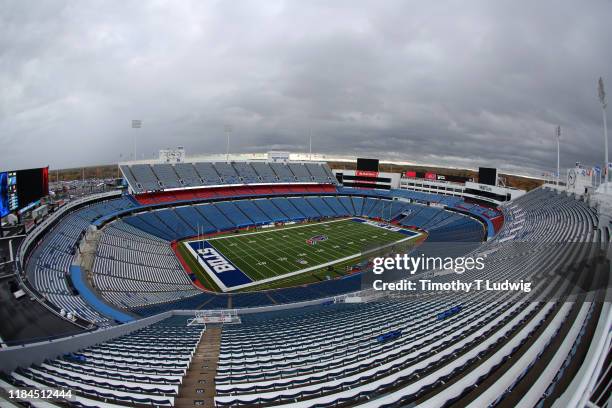 General view of New Era Field before a game between the Buffalo Bills and the Philadelphia Eagles on October 27, 2019 in Orchard Park, New York....