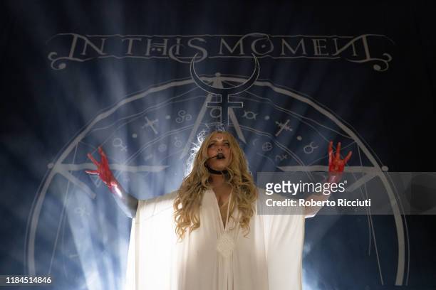 Maria Brink of In This Moment performs on stage at The SSE Hydro on November 24, 2019 in Glasgow, Scotland.