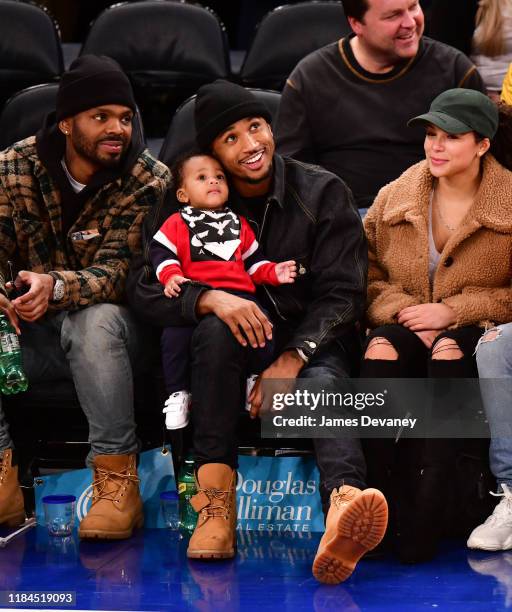 Trey Songz attends the Brooklyn Nets v New York Knicks game at Madison Square Garden on November 24, 2019 in New York City.