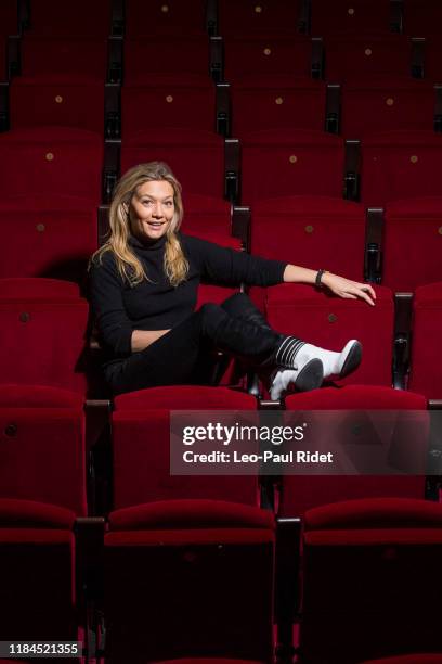 Lawyer and comedian Caroline Vigneaux poses for a portrait on March 13, 2019 in Paris, France.