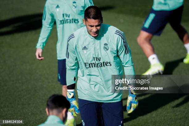 Areola of Real Madrid during the Training Real Madrid at the Ciudad Deportiva Valdebebas on November 25, 2019 in Madrid Spain