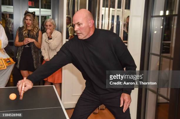 Former MLB Player Kirk Gibson plays ping pong at the Kirk Gibson Foundation's Fundraiser For Parkinson's hosted by Shinola Hotel on October 30, 2019...