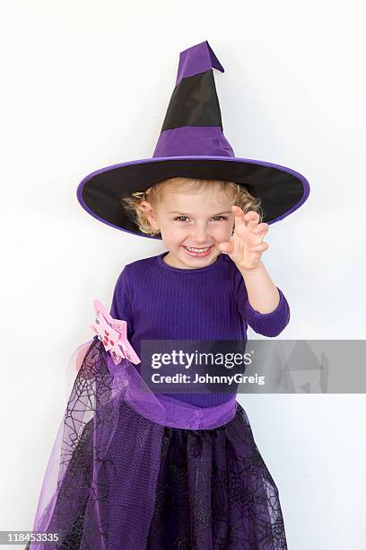 little halloween witch - witch wand stock pictures, royalty-free photos & images