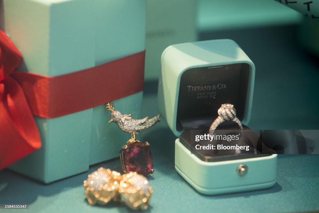 Lvmh Owner Of Tiffany And Co Jewellery Sits On Display In The