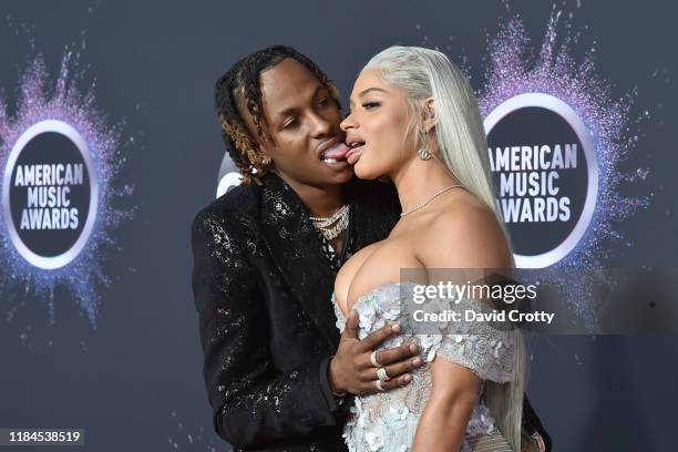 Rich The Kid and Antonette Willis attend 47th Annual AMA Awards - Arrivals at Microsoft Theater on November 24, 2019 in New York City.