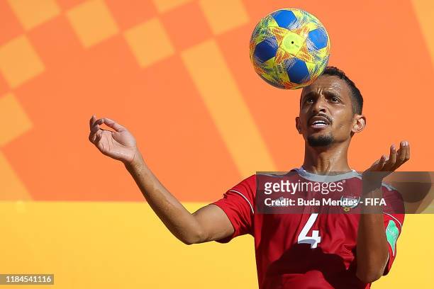Walled Beshr of United Arab Emirates controls the ball during the FIFA Beach Soccer World Cup Paraguay 2019 group C match between Russia and United...
