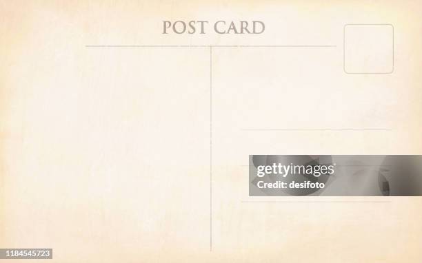 alte leere beige farbige verblasst vintage postkarte vektor illustration - rücken stock-grafiken, -clipart, -cartoons und -symbole