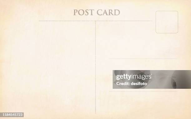 illustrazioni stock, clip art, cartoni animati e icone di tendenza di vecchia illustrazione vettoriale da cartolina vintage sbiadita di colore beige bianco - cartolina postale