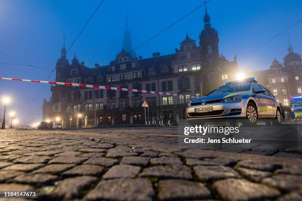 The Residenzschloss palace that houses the Gruenes Gewoelbe collection of treasures on November 25, 2019 in Dresden, Germany. Thieves, apparently...