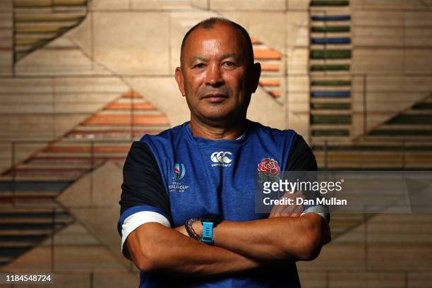 Eddie Jones, Head Coach of England poses for a portrait following a press conference on October 31, 2019 in Tokyo, Japan.