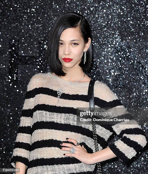 Actress Kiko Mizuhara attends the Chanel Haute Couture Fall/Winter 2011/2012 show as part of Paris Fashion Week at Grand Palais on July 5, 2011 in...