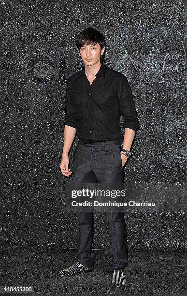 Hiroshi Tamaki attends the Chanel Haute Couture Fall/Winter 2011/2012 show as part of Paris Fashion Week at Grand Palais on July 5, 2011 in Paris,...