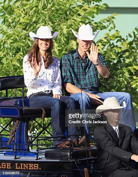 Catherine, Duchess of Cambridge and Prince William, Duke of Cambridge arrive on a horse drawn carriage at a Government Reception at the BMO Centre on...