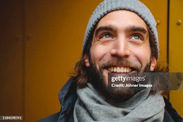 man looking away - portrait winter stock pictures, royalty-free photos & images