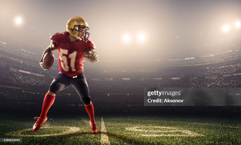 American football player in action