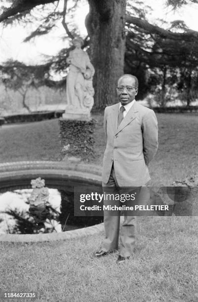 Le poète et ancien président sénégalais Léopold Sédar Senghor à Paris le 1er juin 1983, France.