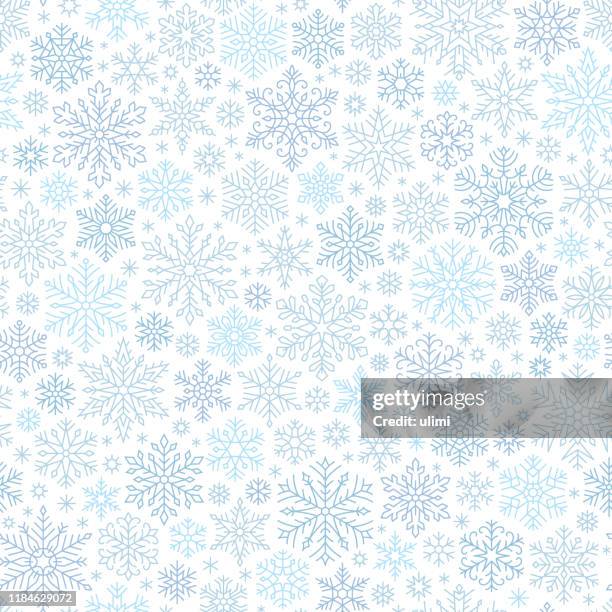 snowflakes seamless pattern - white hexagon pattern stock illustrations