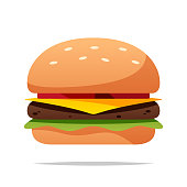 Cartoon burger vector isolated illustration