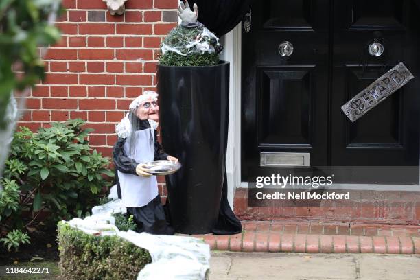 Neighbours of Jonathan Ross's North London home decorate their houses ahead of his annual Halloween party on October 31, 2019 in London, England.