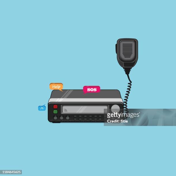 car radio transceiver, walkie talkie vector illustration. - radio stock illustrations