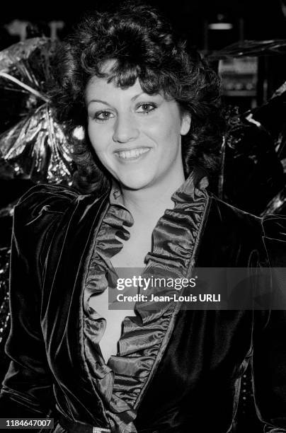 Isabelle Hanin, fille de Roger Hanin, lors d'une soirée à Paris en décembre 1982, France.