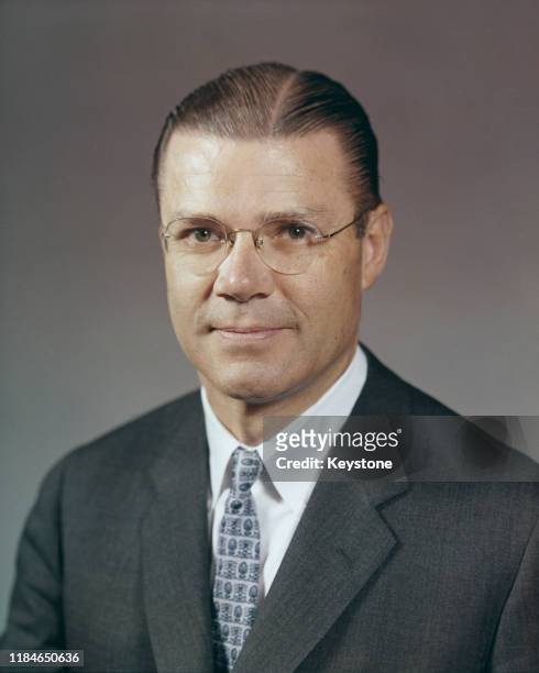 Robert Strange McNamara , the US Secretary of Defense, circa 1965.