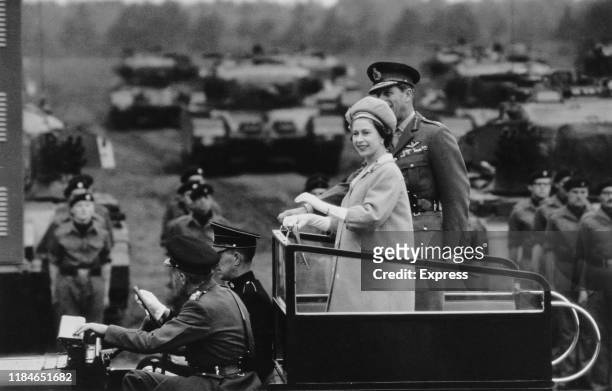 Queen Elizabeth II and Prince Philip, Duke of Edinburgh during their tour of West Germany, 1965.