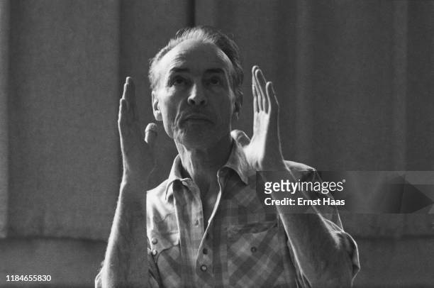 American ballet choreographer George Balanchine at a rehearsal, New York City, 1962.