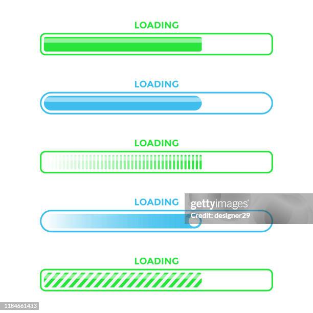 illustrations, cliparts, dessins animés et icônes de chargement bar progress icon set vector design. - download