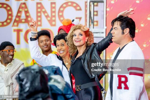 Hosts Hoda Kotb, Savannah Guthrie and Carson Daly dressed during NBC's "Today" Halloween Celebration at Rockefeller Plaza on October 31, 2019 in New...