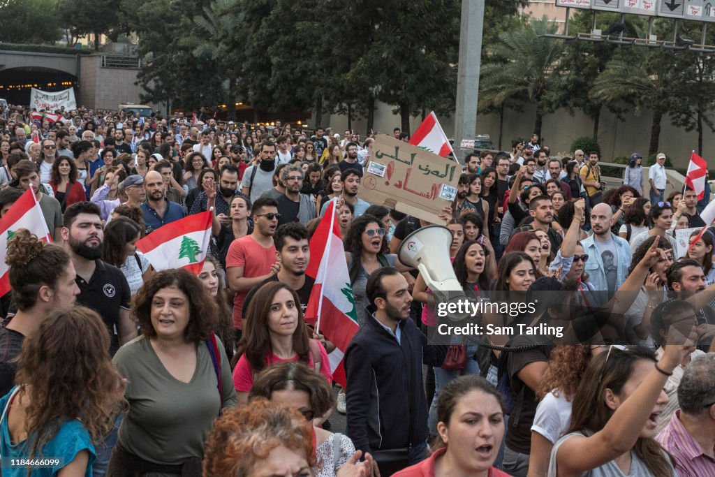 Anti-Government Demonstrations Continue In Lebanon