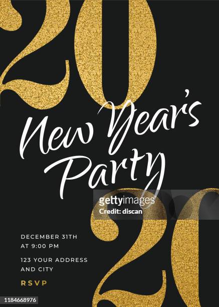 2020 - holiday new years party invitation design template. - new years eve 2019 stock illustrations