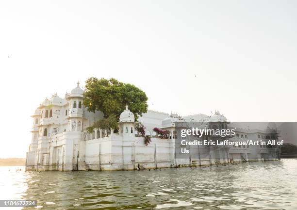 The Taj lake palace hotel on lake Pichola, Rajasthan, Udaipur, India on July 18, 2019 in Udaipur, India.