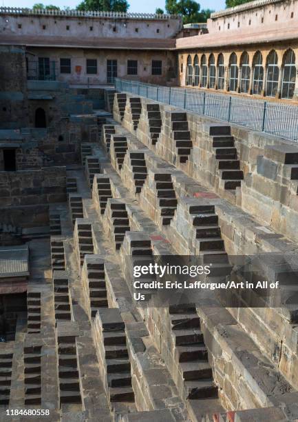 Chand Baori stepwell, Rajasthan, Abhaneri, India on July 14, 2019 in Abhaneri, India.