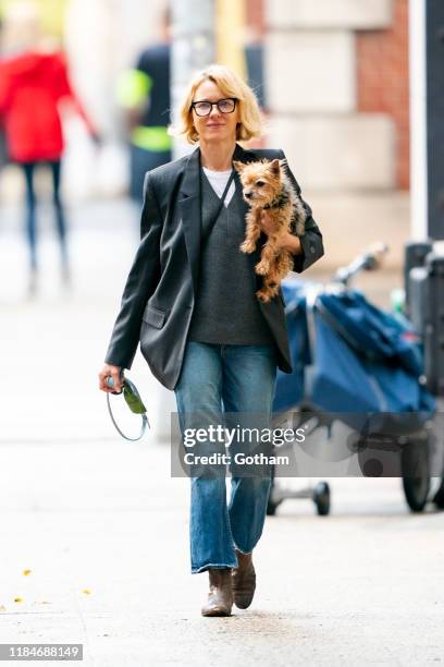 Naomi Watts is seen in Tribeca on October 31, 2019 in New York City.