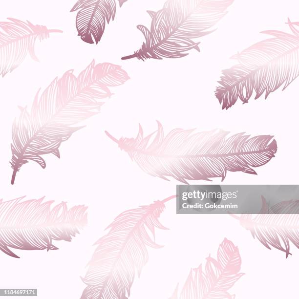 rose gold feathers background. design element for greeting cards and wedding, birthday and other holiday and summer invitation cards background. - bohemian background stock illustrations