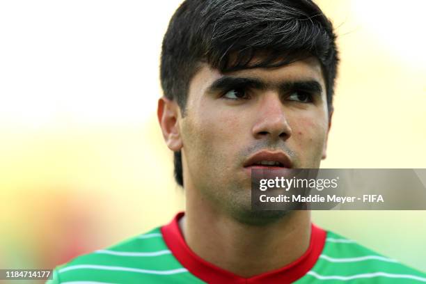 Jonibek Sharipov of Tajikistan looks on before the FIFA U-17 World Cup Brazil 2019 group E match between Spain and Tajikistan at Estádio Kléber...