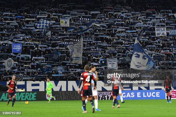 Fans cheer during the Serie A match between SPAL and Genoa CFC at Stadio Paolo Mazza on November 25, 2019 in Ferrara, Italy.