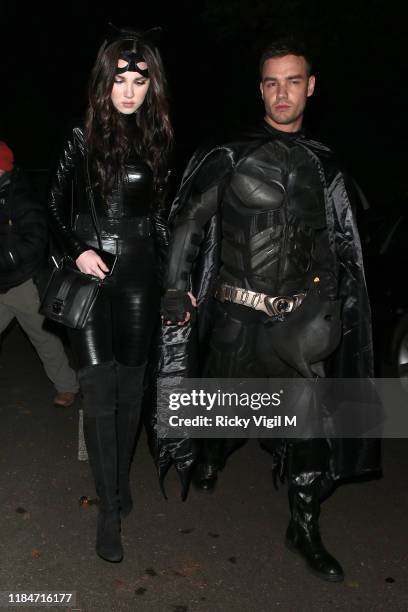 Maya Henry and Liam Payne seen attending Jonathan Ross - Halloween party on October 31, 2019 in London, England.