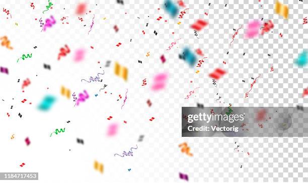 confetti isolated on transparent background - tinsel stock illustrations