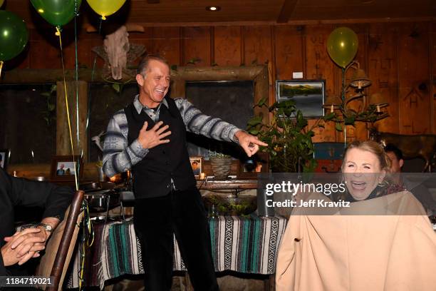 Maxwell Caufield and Juliet Millas celebrate the 60th Birthday of Maxwell Caufield at the Deer Lodge on November 23, 2019 in Ojai, California.